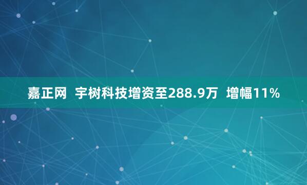 嘉正网  宇树科技增资至288.9万  增幅11%