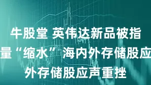 牛股堂 英伟达新品被指内存容量“缩水” 海内外存储股应声重挫